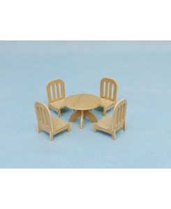 Table + 4 chaises type sylvanians 1/24ème