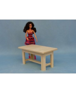 Table cuisine rustique 1/6ème Minicrea pour poupées Barbie