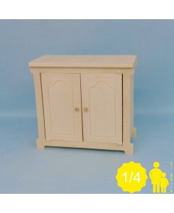 Meuble bas 2 portes en bois pour poupées 45 cm