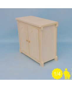 Meuble bas 2 portes en bois pour poupées 45 cm