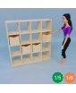 Kit Bibliothèque compartiment carré