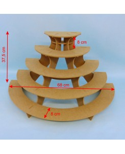 Présentoir demi-rond bois 68cm