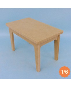 Table en bois meuble de poupées Barbie 1/6ème