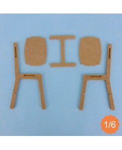 Chaise cuisine barbie 1/6ème MDF en kit