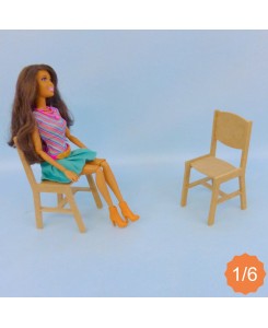 Chaise cuisine barbie 1/6ème MDF en kit