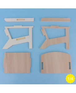 Fauteuil en kit  avec accoudoirs 1/4ème