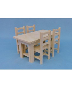 Pack rustique  table + 4 chaises TOUT-EN-KIT