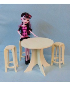 Tabouret miniature en kit pour poupée Barbie