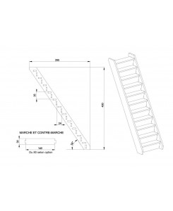 Escalier miniature droit maison poupée 1/6ème en kit Minicrea