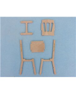 Kit chaise miniature en bois à coller 1/9ème Minicrea