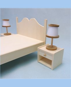 KIT - Pack Lit 2P GIRLY + 2 tables avec lampe miniatures en kit