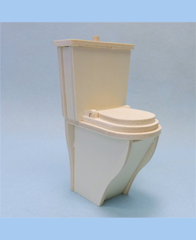 Toilette WC miniature en bois 1/6ème Minicrea pour poupée Barbie