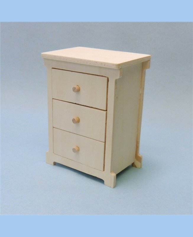 Petite commode 3 tiroirs en bois pour maison de poupées Barbie