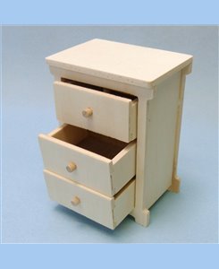 Petite commode 3 tiroirs en bois pour maison de poupées Barbie