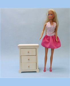 Petite commode 3 tiroirs en bois pour maison de poupées Barbie