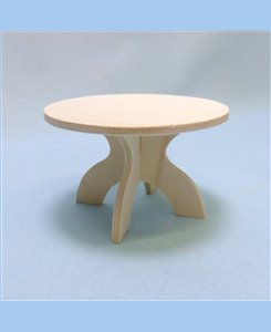 Table ronde en bois pour poupées 1/12ème