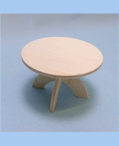 Table ronde en bois pour poupées 1/12ème