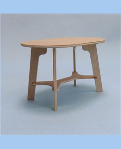 Table ovale 1/9ème pour poupée jusqu'à 22 cm. Assemblée ou en kit