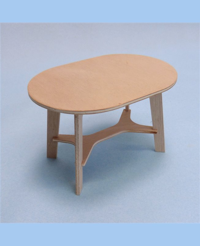 Table ovale 1/9ème pour poupée jusqu'à 22 cm. Assemblée ou en kit