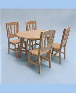 Pack  table ovale + 4 chaises 1/9ème TOUT-EN-KIT