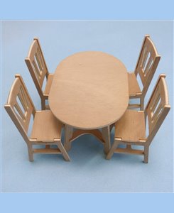 Pack  table ovale + 4 chaises 1/9ème TOUT-EN-KIT