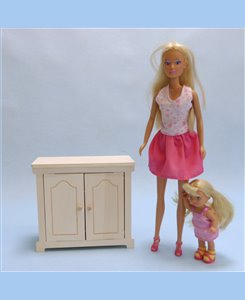 Meuble bas 2 portes 1/6ème pour poupées Barbie