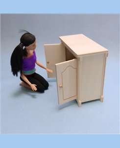 Meuble bas 2 portes 1/6ème pour poupées Barbie