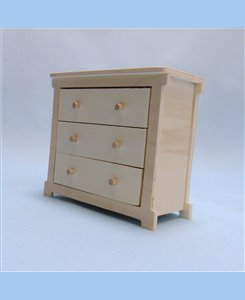 Commode 3 tiroirs pour BARBIE - Meuble de maison poupées 