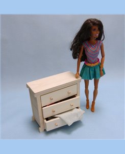 Meuble de maison poupées Commode 3 tiroirs pour BARBIE