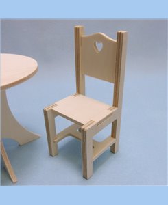 Chaise miniature solide en bois Minicrea pour 1/6ème poupée Barbie