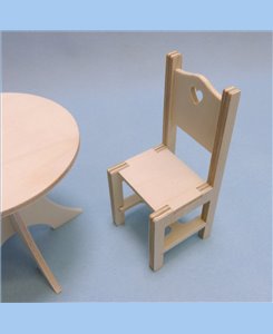 Chaise miniature solide en bois Minicrea pour 1/6ème poupée Barbie