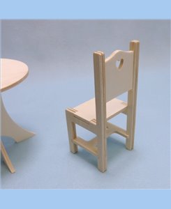 Chaise miniature solide en bois Minicrea pour 1/6ème poupée Barbie