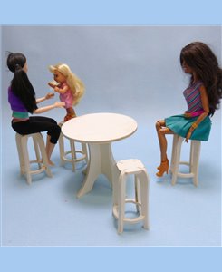 Tabouret miniature en kit pour poupée Barbie