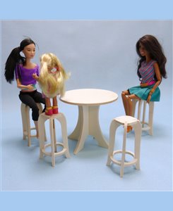 Tabouret miniature en kit pour poupée Barbie