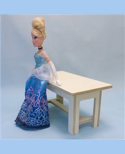 Table cuisine rustique 1/6ème Minicrea pour poupées Barbie