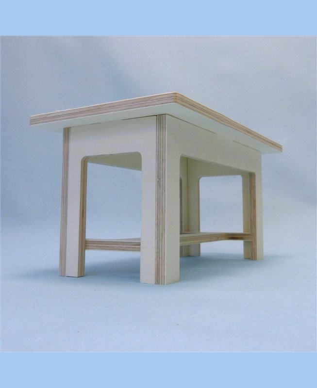 Table cuisine rustique 1/6ème Minicrea pour poupées Barbie