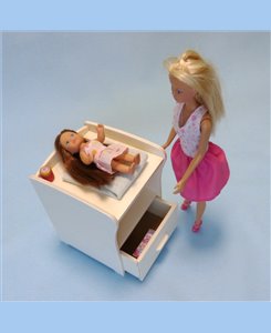 Meuble à langer miniature en bois pour poupées barbie