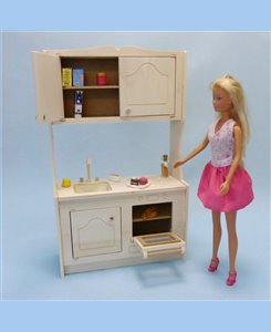 Meuble de cuisine miniature en kit pour poupées Barbie