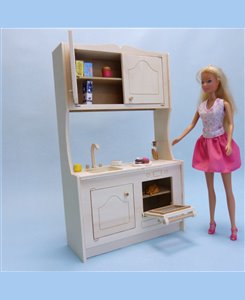 Meuble de cuisine miniature en kit pour poupées Barbie