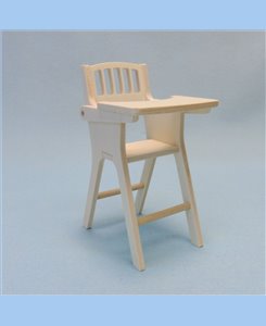 Chaise haute miniature en bois pour poupée barbie 1/6ème