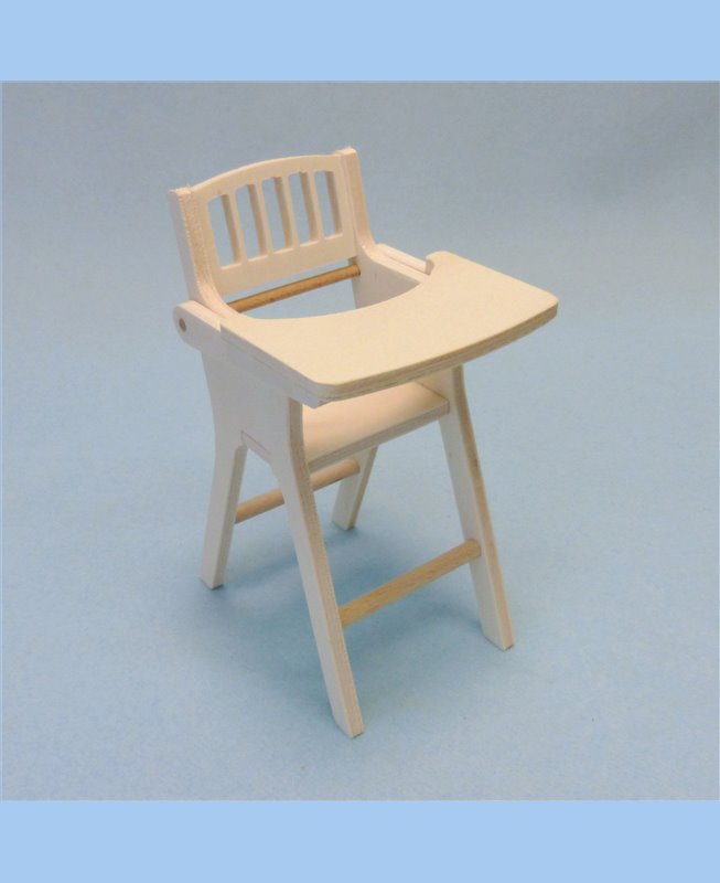 Chaise haute miniature en bois pour poupée barbie 1/6ème