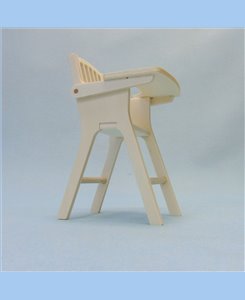 Chaise haute miniature en bois pour poupée barbie 1/6ème