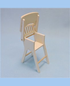 Chaise haute miniature en bois pour poupée barbie 1/6ème