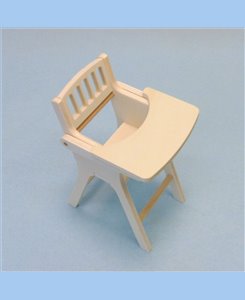 Chaise haute miniature en bois pour poupée barbie 1/6ème