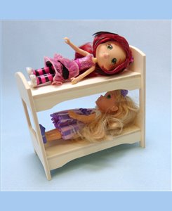 Lit superposé poupée, fraise rose 1: 12 Chambre d'enfants en bois Modèle de  mobilier miniature Accessoires de scène (style 1)