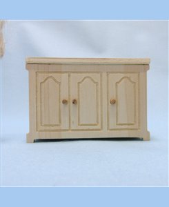 Meuble bas 3 portes miniature en bois pour maison de poupées 1/12ème