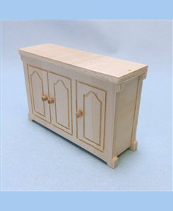 Meuble bas 3 portes miniature en bois pour maison de poupées 1/12ème
