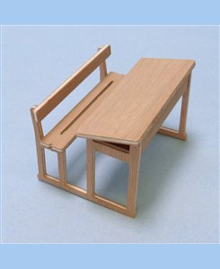 Bureau écolier miniature en bois meuble d'école 1/12ème