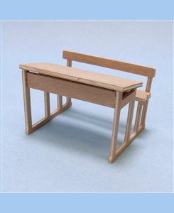 Bureau écolier miniature en bois meuble d'école 1/12ème