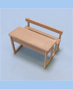 Bureau écolier miniature en bois meuble d'école 1/12ème